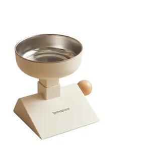 Pet Elevation Stand Stainless Steel Cat Bowl Neck Support Adjustable Anti-Tip High Foot Food Water Dish, Secure Pet Feeding Solution