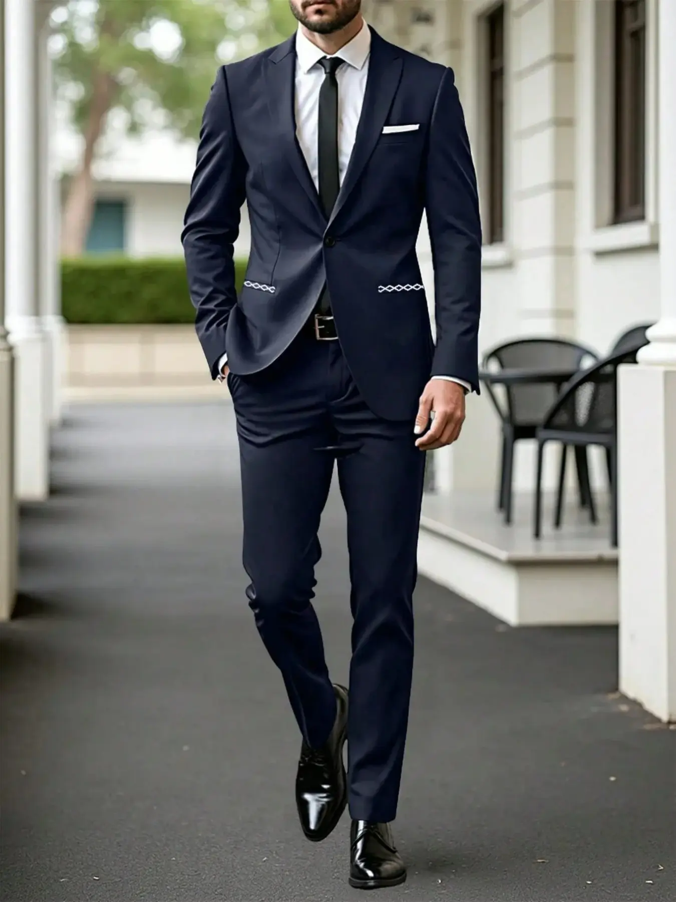 Men's Formal Suit Pants Set, Washable Single Button, Waist Adjustable, All Seasons, Perfect for Weddings, Funerals, Ceremonies