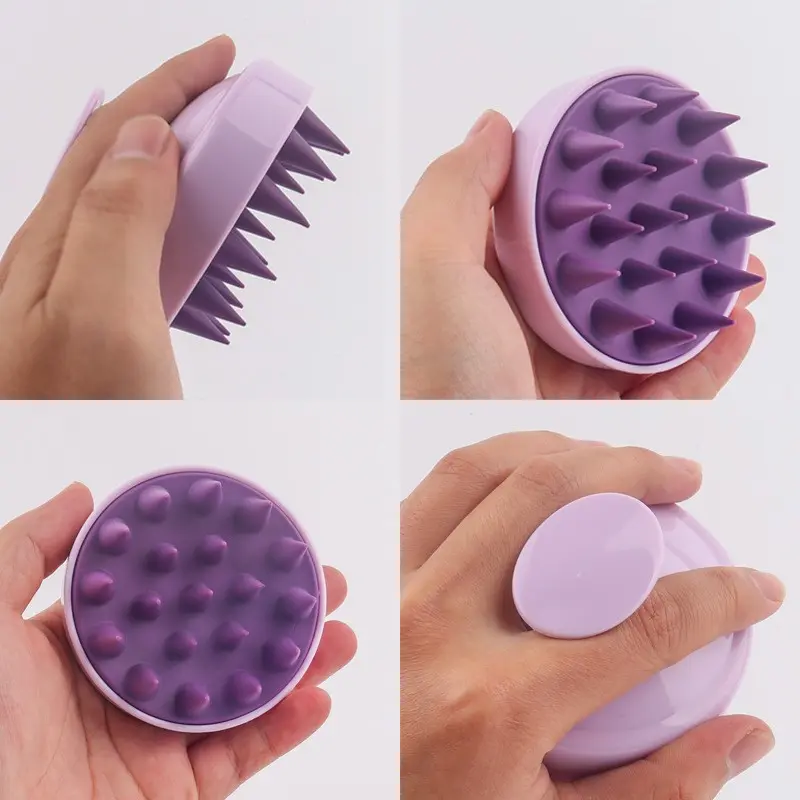 Hair Washing Comb with Handle, Soft Gel Massage Brush, Scalp Cleaning Tool, Hair Care Accessories, Comfortable Grip Design, Shampoo Scrubber