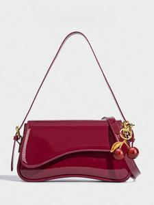 women's solid color shoulderbag, fashionable pu leather crossbody bag for daily used, casual trendy versatile high-quality daily commuting classic shoulder bag, trendy commuter bag