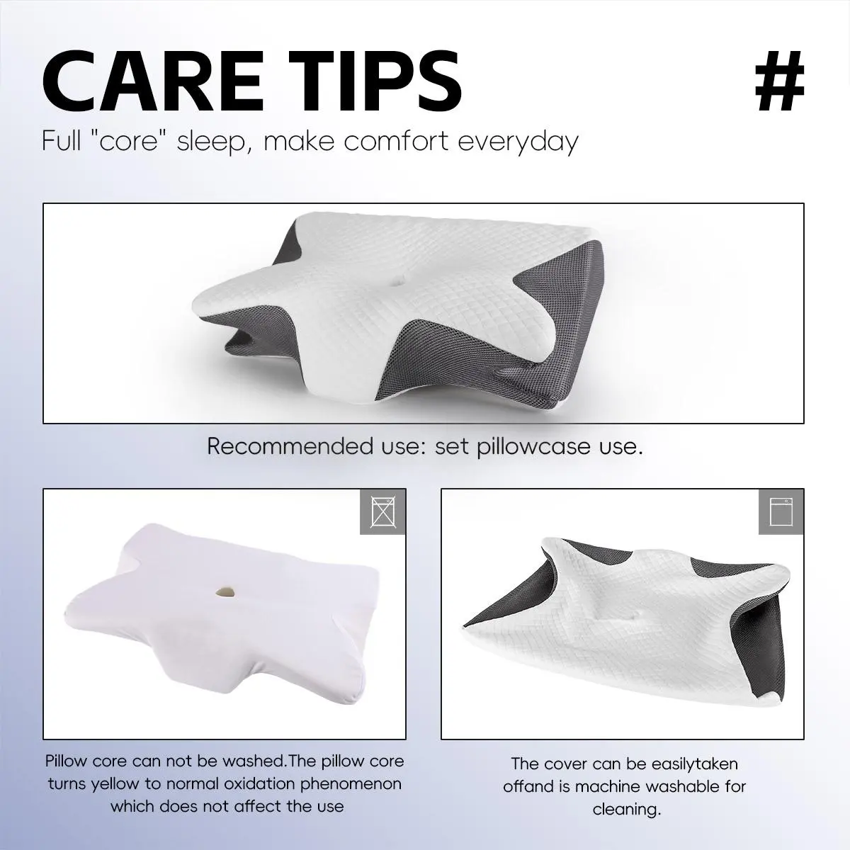 Memory Foam Soft Neck Pillow, 1 Count Comfortable Neck Support Pillow and Rest Cushion for Sleeping, Supportive Memory Foam Design #GLOBAL PICKS