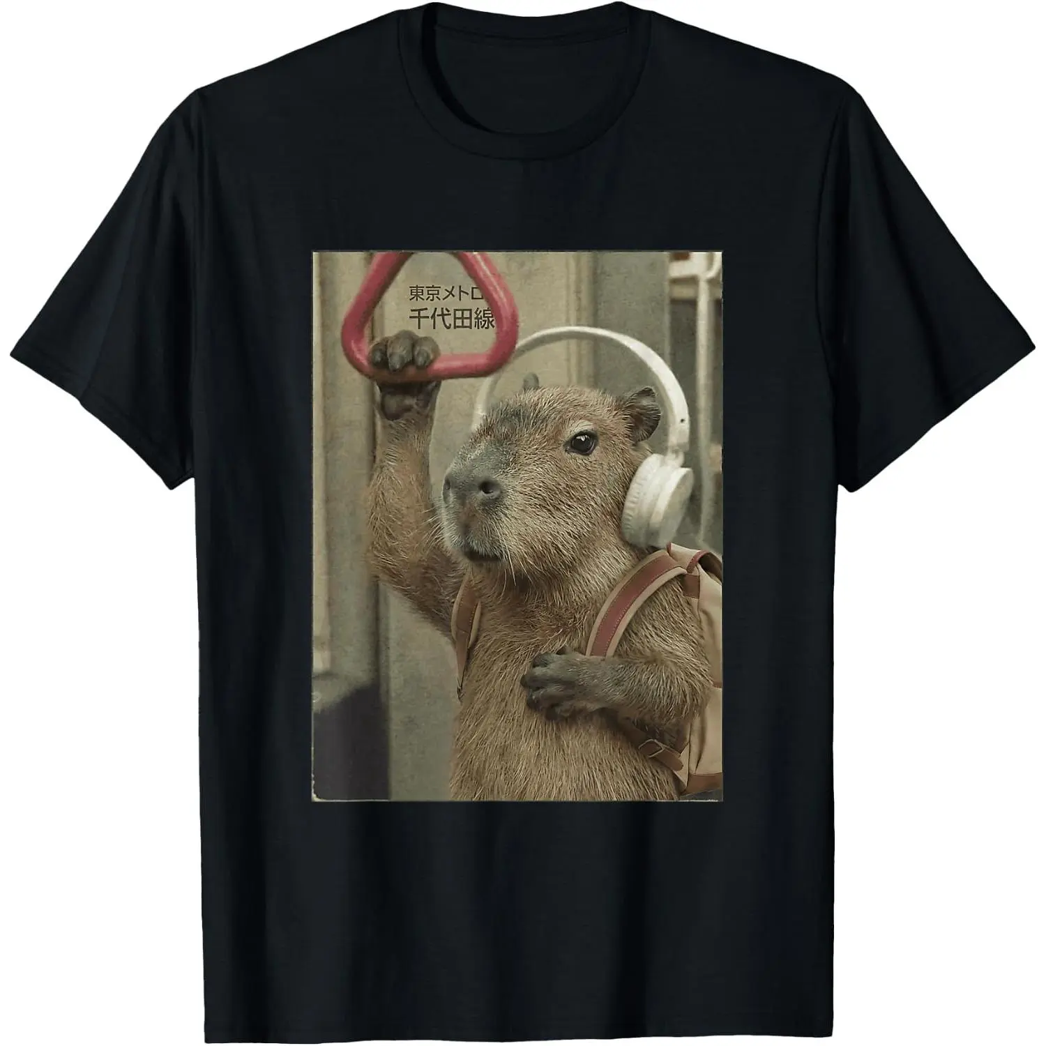 Capybara Subway Weird Funny Meme T-Shirt