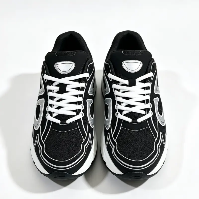 Unisex Black White Outline Retro Chunky Dad Running Sneakers comfortable outdoor sneaker  lightweight comfy shoe  lightweight comfy shoe  sporty sneaker