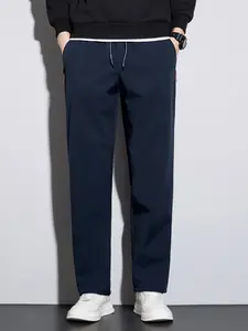 Men's Fleece Lined Soft Shell Pants, Three-Function Fabric Windproof Warmth, Slimming, Business Casual Outdoor Wear