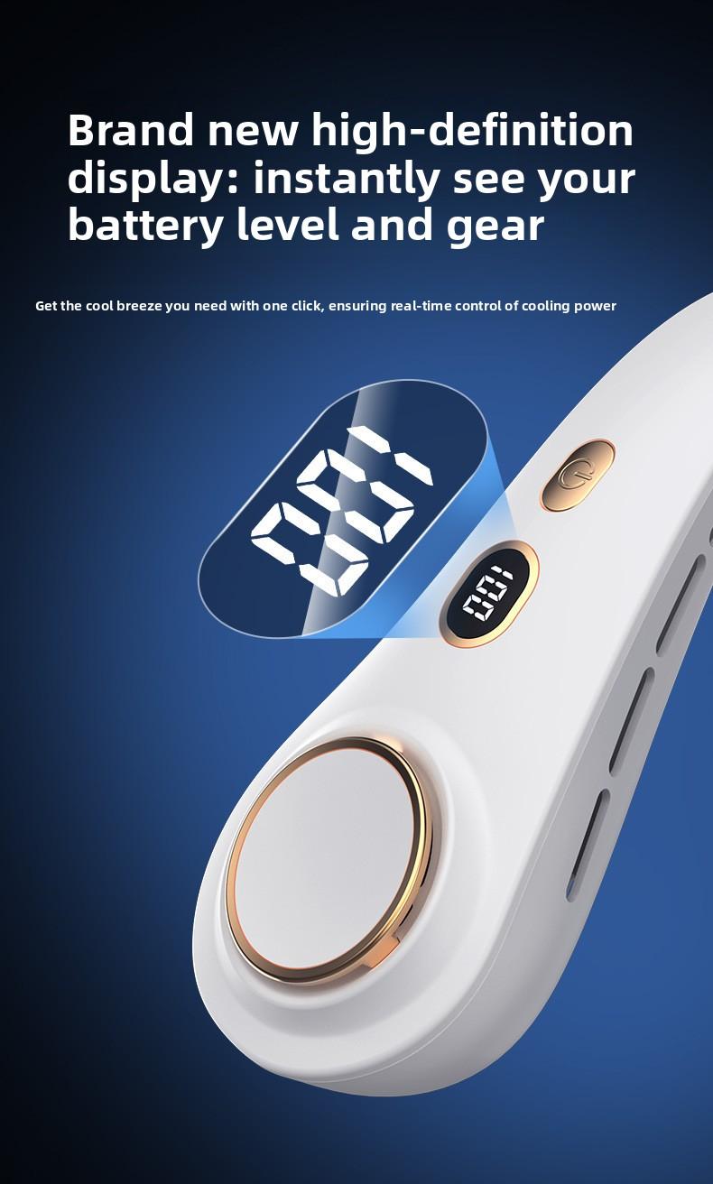 New Neck-Hanging Bladeless Fan USB Rechargeable Office Lazy Person Portable Silent Mini Fan