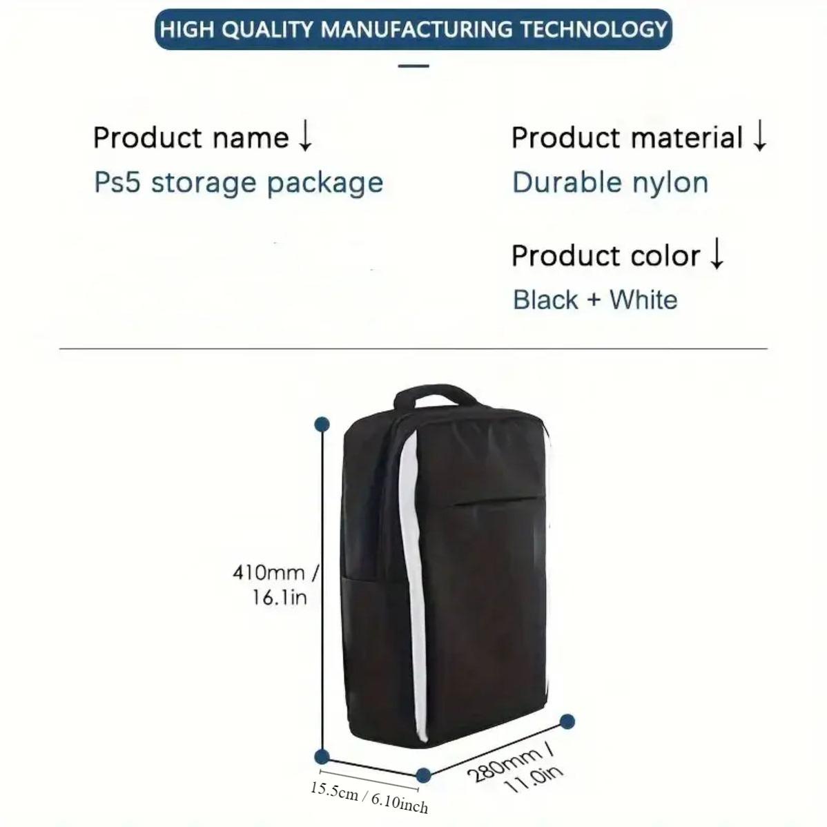 Travel Backpack for PS5 Console, Protective Carrying Case Storage Bag Compatible with Sony PlayStation 5 Console, Headset, Game Discs, for PS5 Controller, Durable Outdoor Rucksack