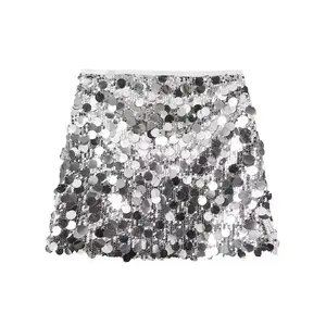 Sequin Mini Skirt | Vintage High Waist Side Zip Skirt | Chic Party & Club Wear