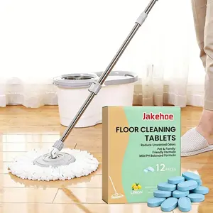 12-Pack Floor Cleaning Tablets (lemon Scent), Eco-Friendly Formula, Powerful Stain Removal & Odor Elimination, Suitable for All Floors #GLOBAL PICKS