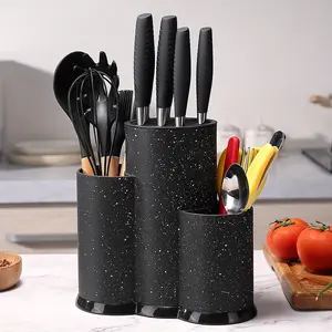 1pc Universal Safety Tool Rack, 3-In-1, Single Knife Rack, Multi-Functional Kitchen Utensil Rack, Empty Storage Rack, Large Kitchenware And Tableware Rack, Combination Dish Drying Cylinder, Household Cooking Kitchen Tool Rack