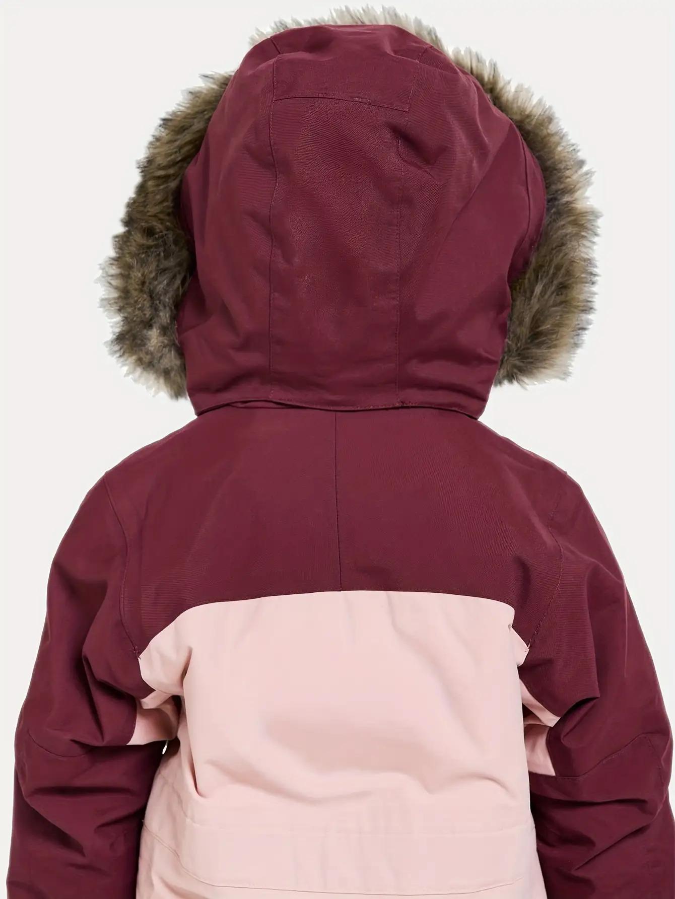 (New)[Windproof Snowsuit] Kids' Winter Ski Jumpsuit, Windproof Loose-Fit Snowsuit with Zipper Design 3-14 Years Old Boys and Girls Outdoor Warmth waterproof warm