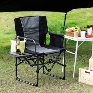 Fathersdaygift Summervibes Flash sale home items Heavy Duty Oversized Folding Camping Director Chair for Adults – Portable Outdoor Lawn Chair with Side Table, Storage Pouch, Cup Holder – Supports 330 lbs – Ideal for Beach, Fishing, Picnic & More,travel