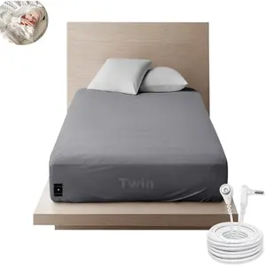 Grounding Sheets  Grounding Fitted Sheet Deep Pocket 90%  10%  Fiber Grounded Sheets Earth Connected Bed Sheet (39"*75"*14",Grey) ()