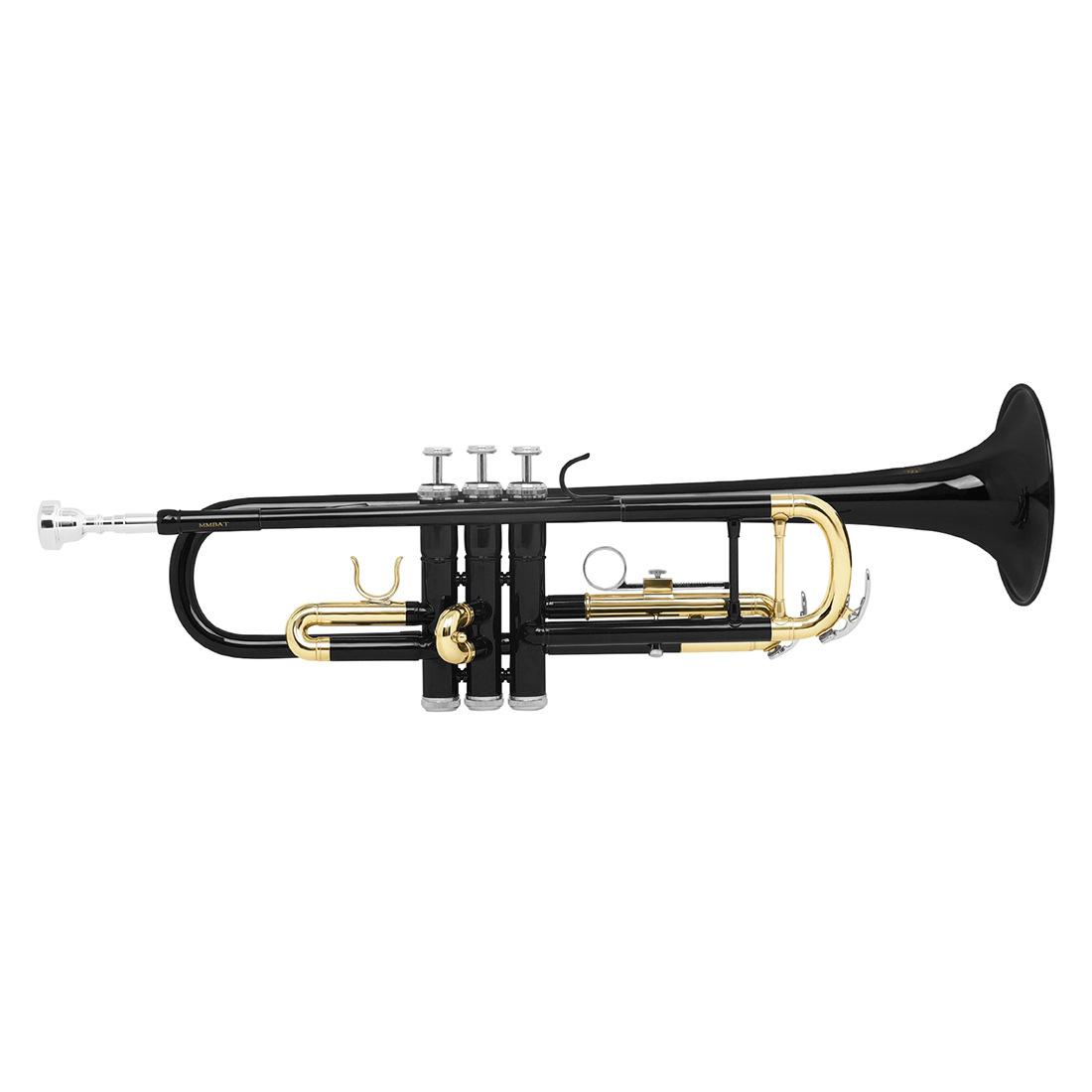 Bb Trumpet, 1 Count Bb Trumpet with Double Pole Support, Brass Wind Instrument, Professional Musical Instrument for Beginner Adult Students