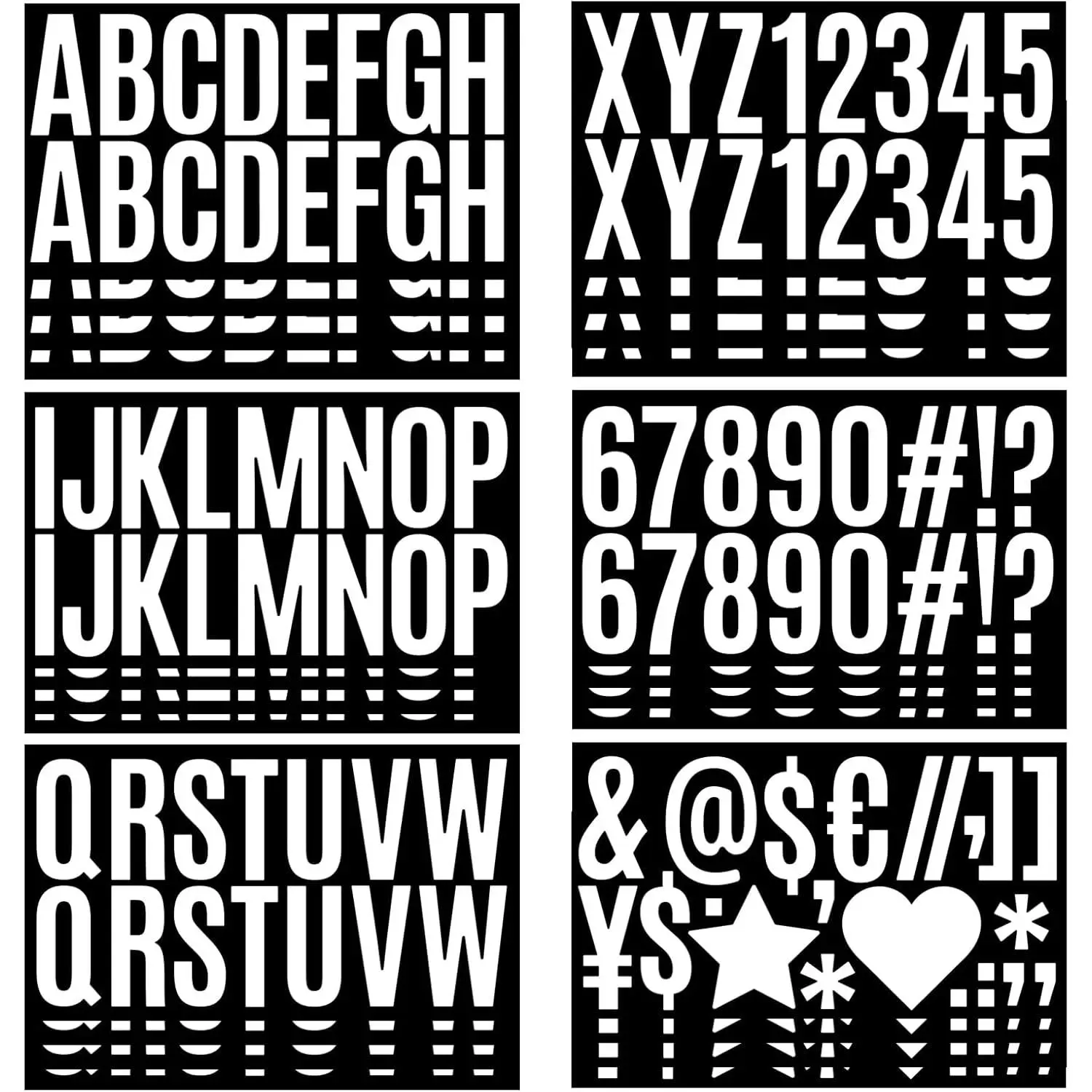 400- White Letter Stickers - 24 Sheets, Large 2.5 Inch Self-Adhesive Number & Alphabet Stickers -  for Bulletin Boards, Mailbox Numbers & DIY Crafts