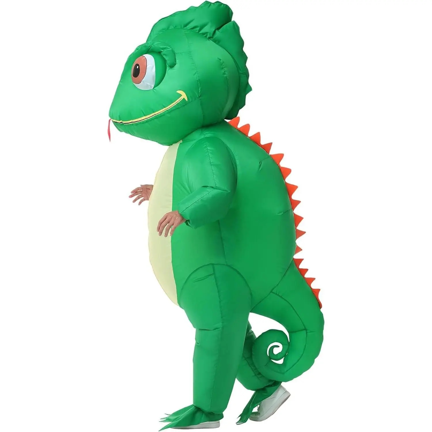 Adult Inflatable Chameleon Lizard Costume - Halloween Blow Up Costume, Funny Party Cosplay Full Body Suit(Gift)