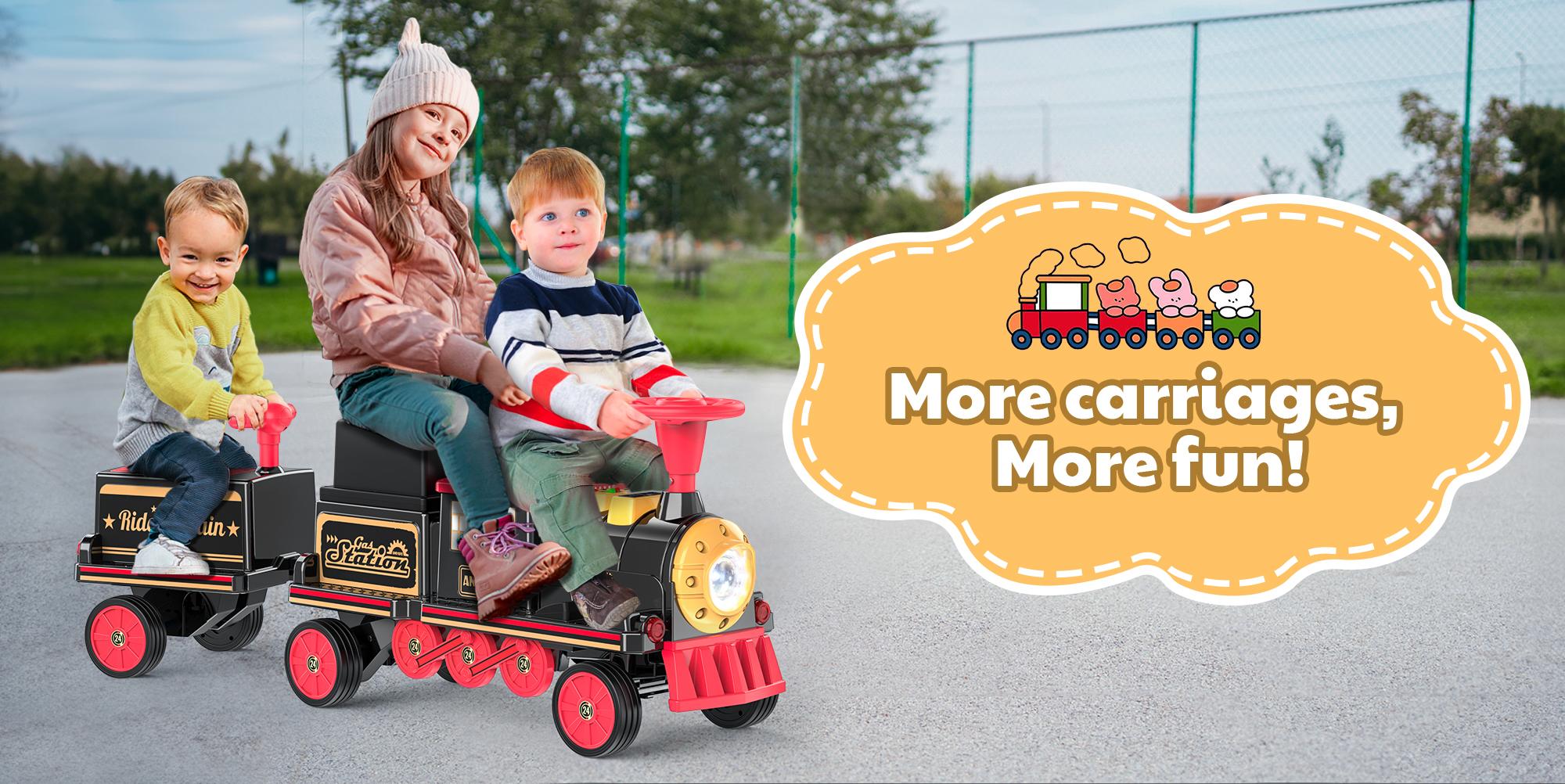 ANPABO 2-Seater Ride On Train Trackless, 12V Ride On Toy with Height-Adjustable Seat, Extra Storage, Headlight, Train Whistle & Music, Electric Car for Kids 3+ (Carriage Not Included), Perfect Christmas Gift ANPABO 2-Seater Ride On Train Trackless, 12V Ride On Toy with Height-Adjustable Seat, Extra Storage, Headlight, Train Whistle & Music, Electric Car for Kids 3+ (Carriage Not Included), Perfect Christmas Gift