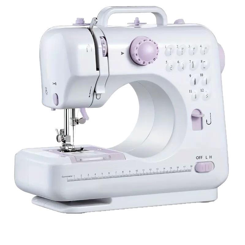 Mini Portable Household Sewing Machine Overlock Buttonhole Sew Through Thick Materials 12 Thread Overlock 505A