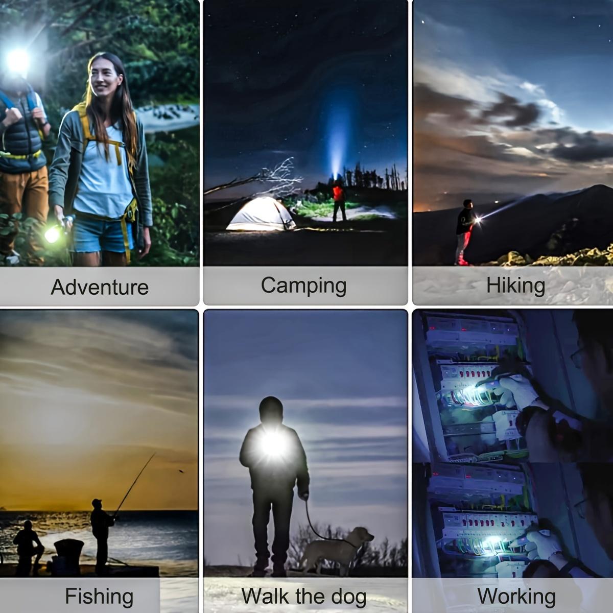 Super Bright Flashlight, White Laser Strong Light Long-Distance Spotlight, with COB Light Source, Multi-Functional USB Rechargeable LED Flashlight, Adjustable Focus, for Emergency and Tactical Use