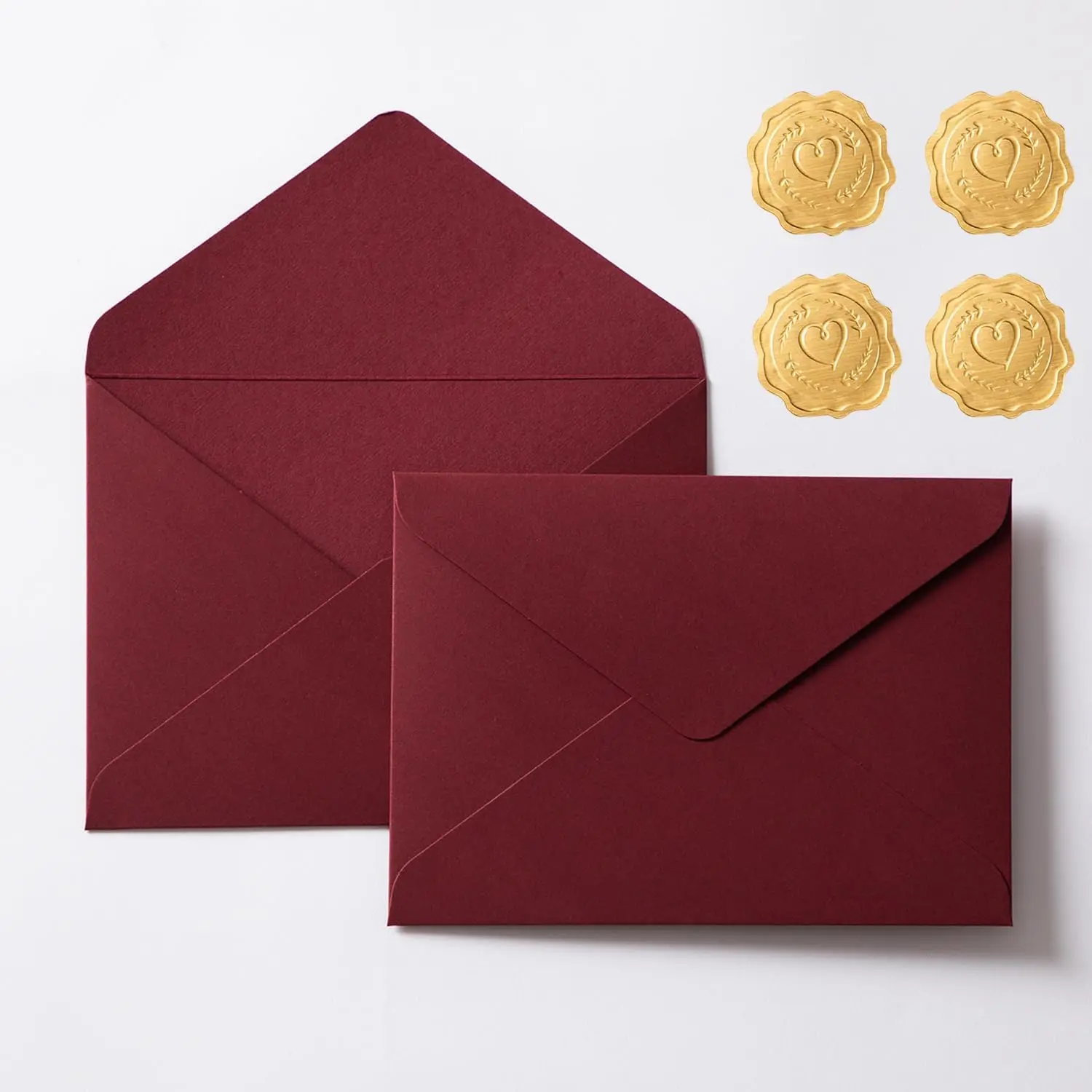 30 count/Pack A7 Envelopes, 5.27 x 7.21'' Black Shiny Envelopes  for 5x7'' Invitation Cards, Weddings Invitations, Photos, greeting Cards, Christmas  Envelopes (Burgundy)