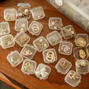 2026 New 20 Counts Mini Clear Plastic Jewelry Storage Boxes with Lids, Stackable Multi-Purpose Organizer Containers, Durable Transparent Cases for Earrings, Pills, Beads, Cosmetics & Small DIY Craft Supplies