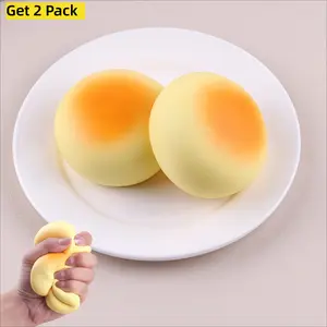 2 Pcs Slow Rising Squishy Toys, Realistic Dinner Roll Bread Shaped Squeeze Toys, Soft Foam Stress Relief Fidget Toys for Kids, Fun Summer Play Gifts