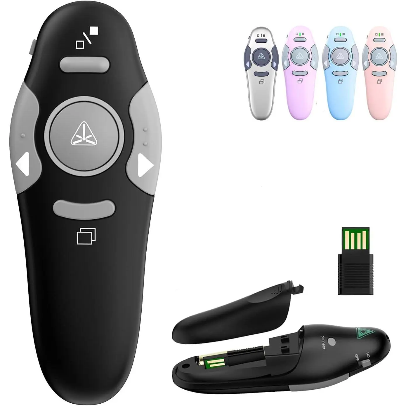 Presentation Clicker  Presenter Remote Clicker for PowerPoint Presentation Remote, PowerPoint Slide Advancer for /Windows/ Slide/Keynote, Black, A