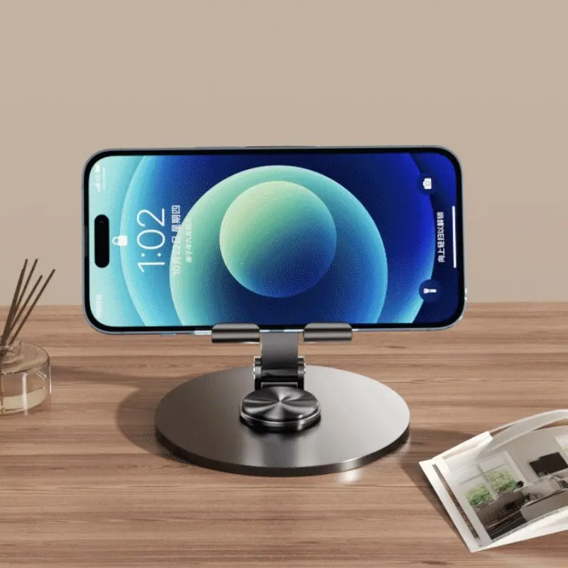 2-Pack Universal 360-Degree Rotating Phone and Tablet Stand, Full Metal Stress Relief Holder, Adjustable Height and Angle