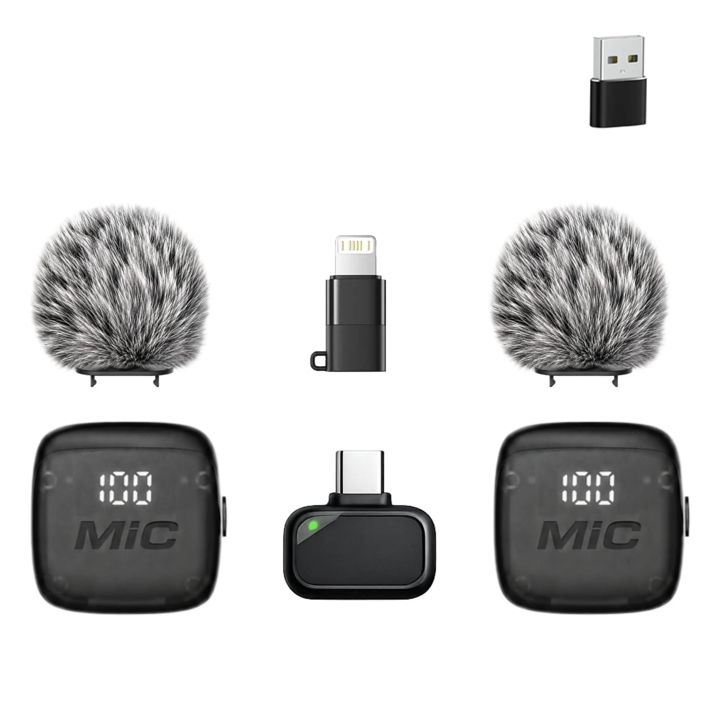 Professional Wireless Lavalier Microphone for iPhone iPad Android, Plug & Play, Intelligent Noise Cancellation, Vlogging Live Streaming