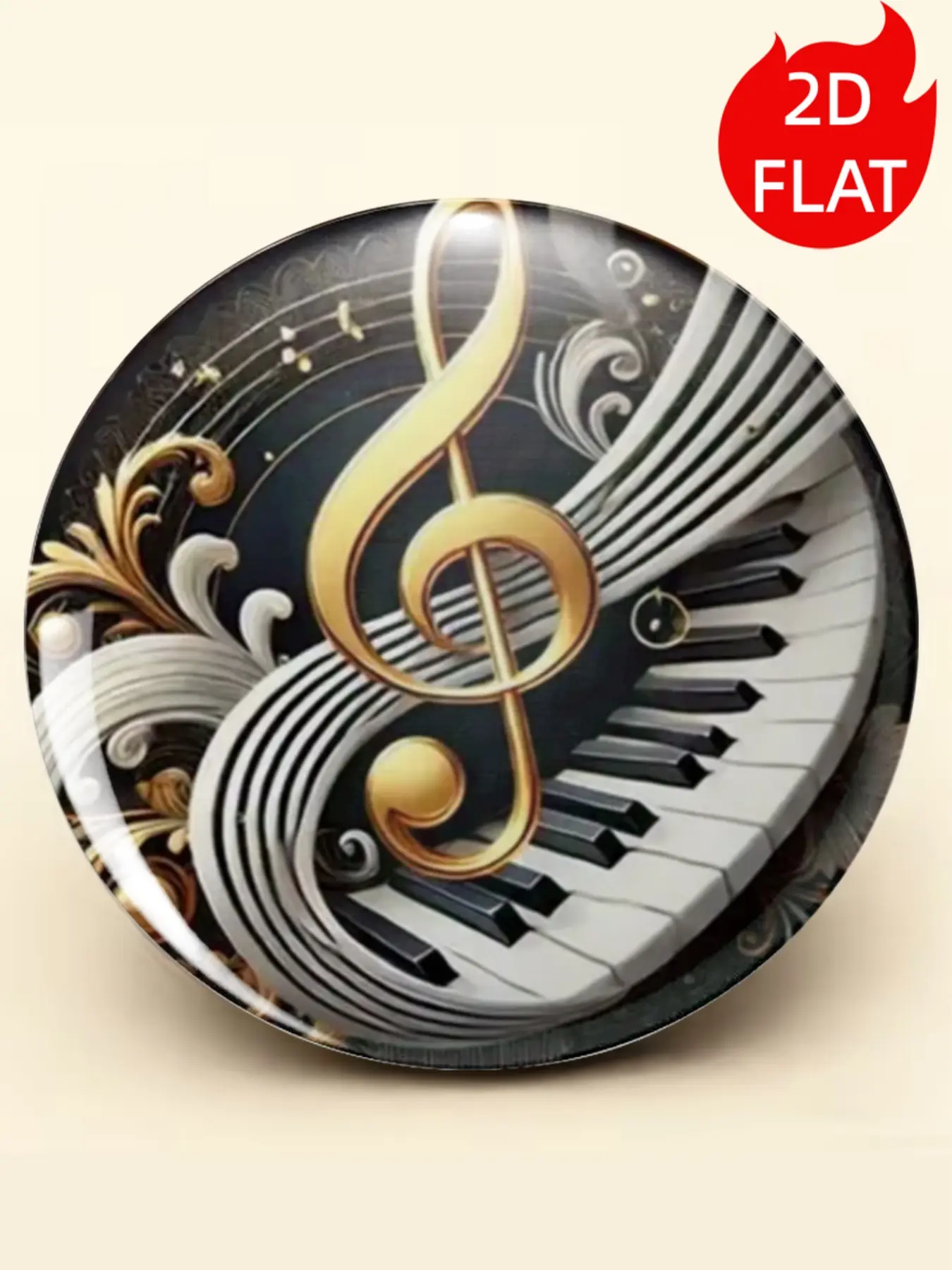 1pc Music Note Pin Badge, Elegant Treble Clef & Piano Key Button Pin, Classical Music Brooch for Backpack, Hat, Jacket & Clothing Decoration, Creative Gift for Music Lovers