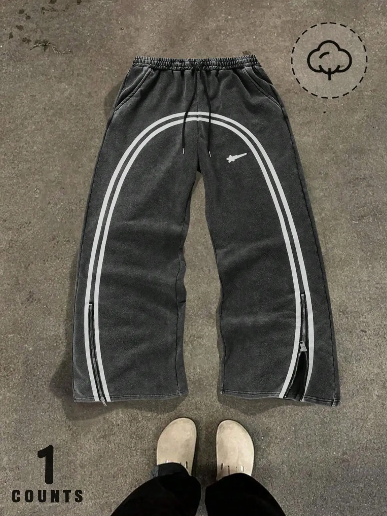 Men's Regular Fit Striped Print Drawstring Waist Sweatpants, Casual Pocket Pants for Fall & Winter, Men's Trousers for Daily Wear, Athleisure Pants, Athleisure Bottoms, Adjustable Drawstring Sweatpants