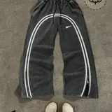 Men's Regular Fit Striped Print Drawstring Waist Sweatpants, Casual Pocket Pants for Fall & Winter, Men's Trousers for Daily Wear, Athleisure Pants, Athleisure Bottoms, Adjustable Drawstring Sweatpants, Casual Style Sweatpants