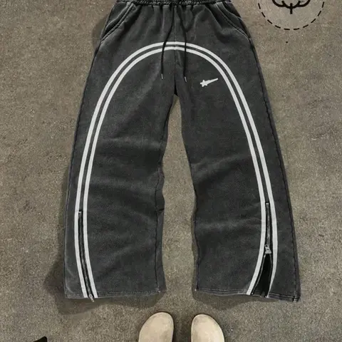 Men's Regular Fit Striped Print Drawstring Waist Sweatpants, Casual Pocket Pants for Fall & Winter, Men's Trousers for Daily Wear, Athleisure Pants, Athleisure Bottoms, Adjustable Drawstring Sweatpants, Casual Style Sweatpants