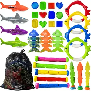 31 PCS Pool Diving Toys Games - Swimming Pool Toys for Kids Teens with Diving Rings, Dive Sticks, Underwater Treasures, Torpedo Bandits, Fish Toy, Fun Water Swim Toy for Boys Girls Adults