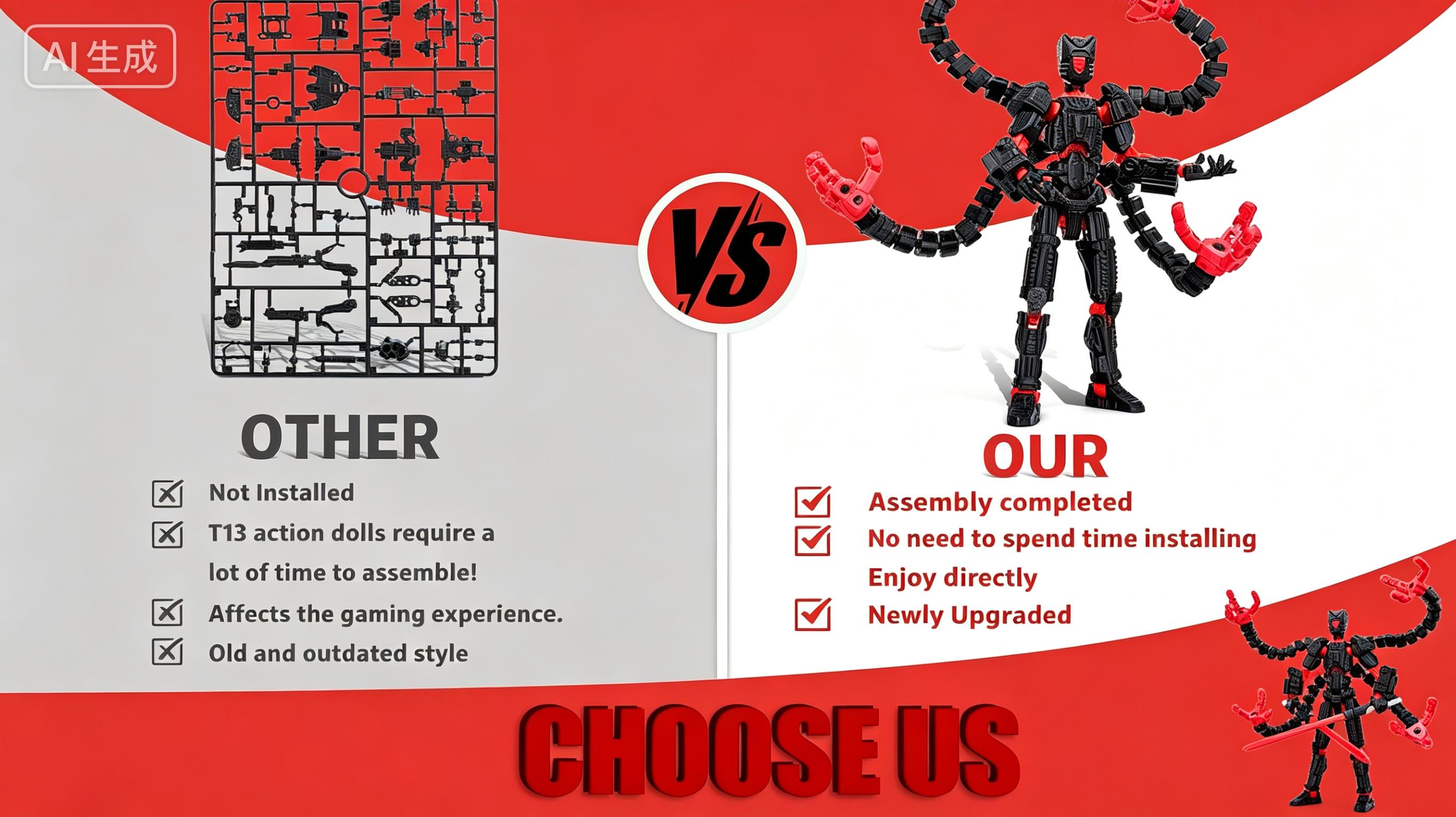 T13 Already Assembled Action Figure Accessories, Printed Multi-Jointed Movable Nova 13 Robot d13 Accessories Best Birthday Festival Gift Desktop Decorations for Game Lovers