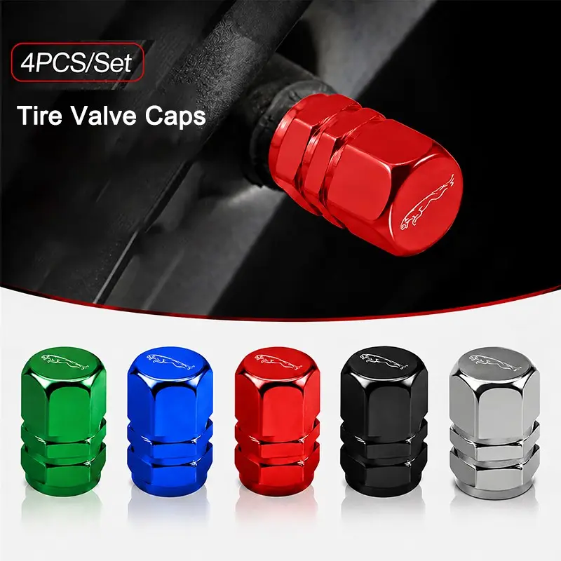 4Pcs 3D Metal Car Tire Valve Caps Wheel Dust Cover For Jaguar X S F XF XE XJ XK XEL XFL XJL XJ6 XJS XKR XFR F-Type F-Pace E-Pace I-Pace