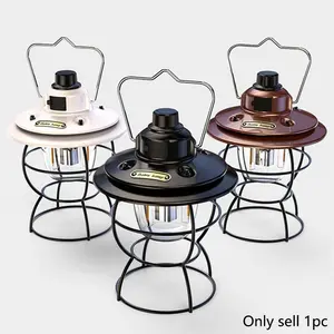 Multi-Functional Hanging Camping Lantern, Adjustable Brightness Rechargeable, Battery Indicator, Ideal for Outdoor, Camping, Garden Decor