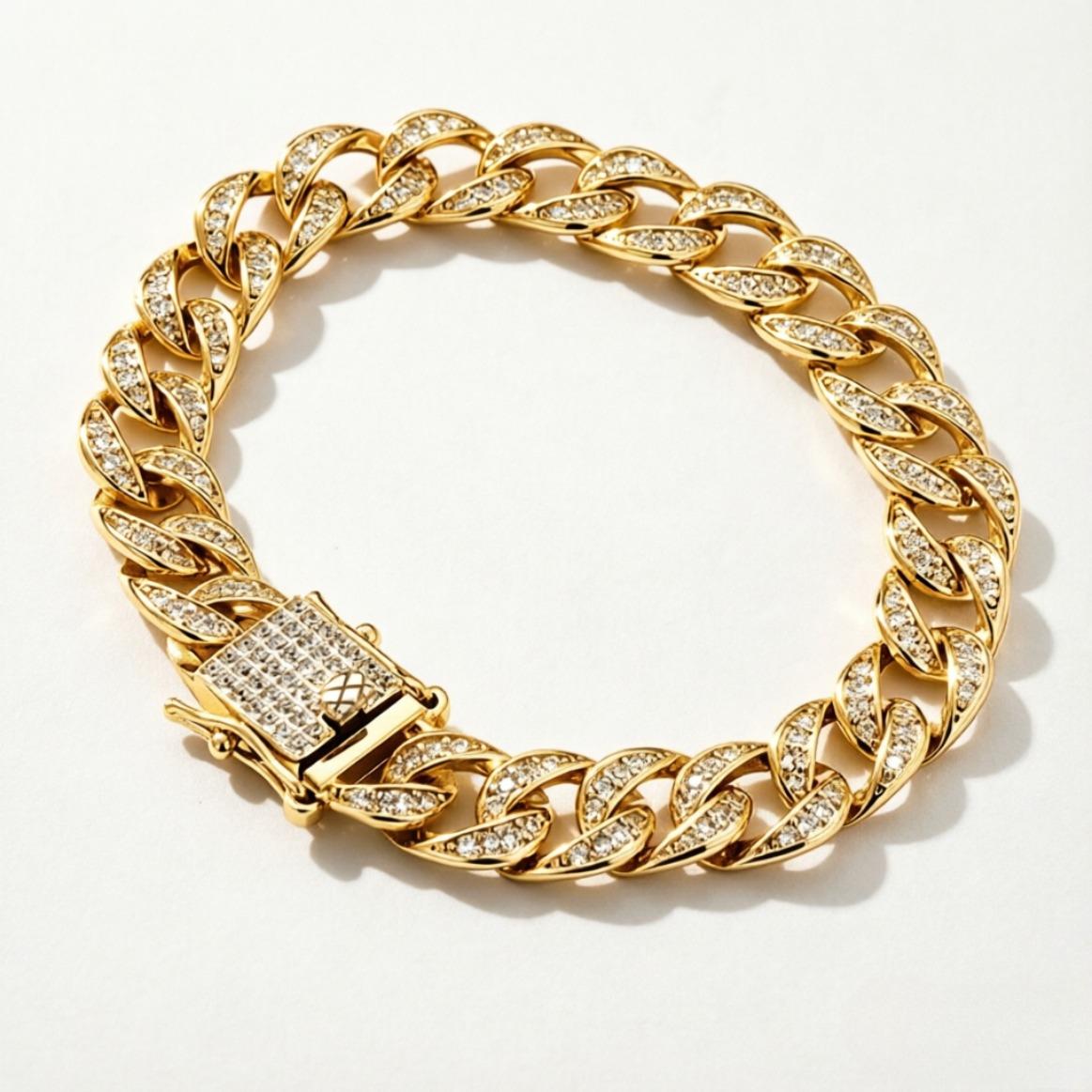 Luxury S925 Moissanite Diamond Cuban Chain Bracelet Necklace Full Diamond Women Men’s Jewelry Hip Hop Bling Gift