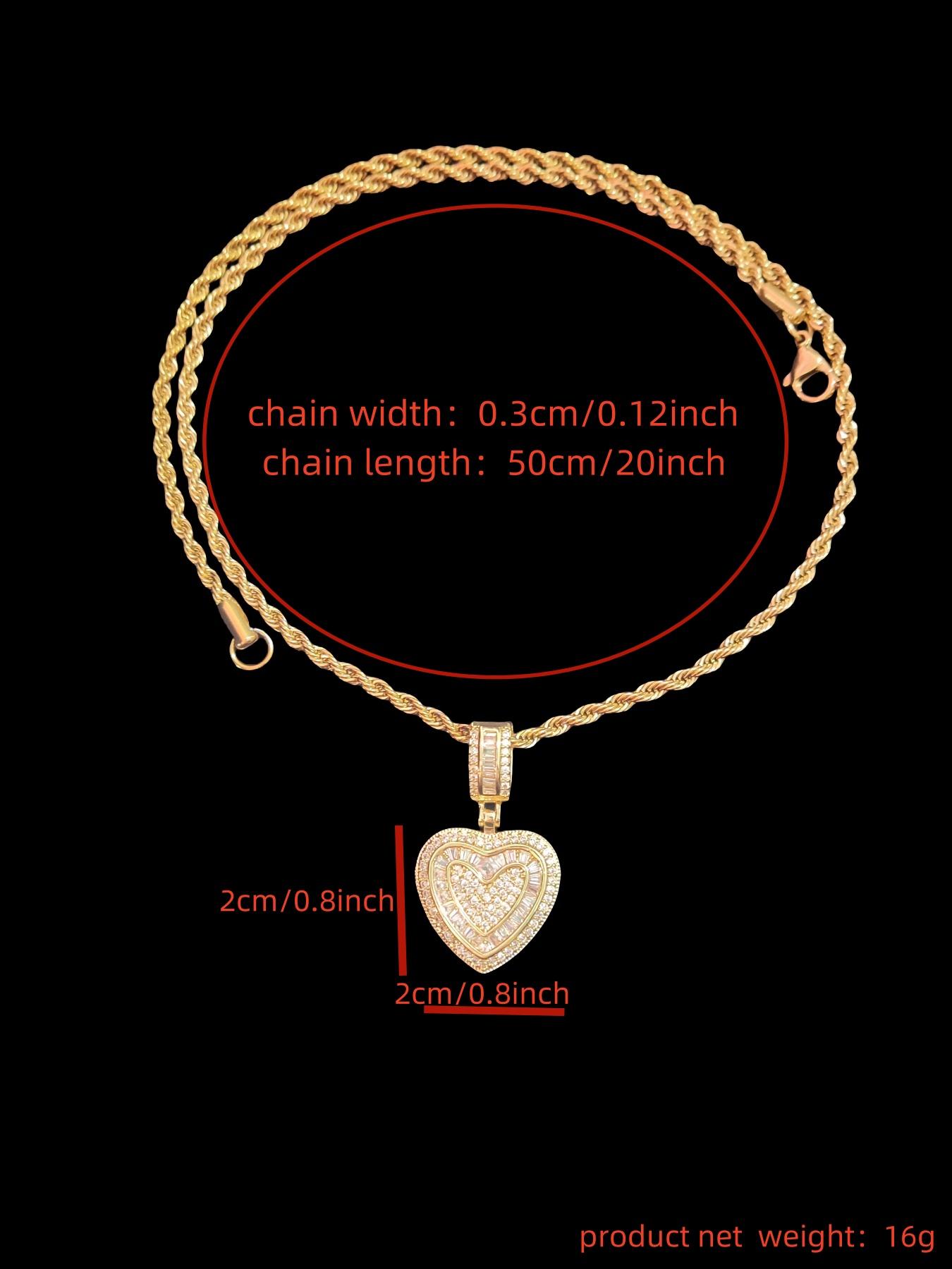 Heart Shaped Artificial Zircon Pendant Necklace for Women, Fashion Jewelry for Party, Daily Clothing Decor, Trendy All-match & Exquisite Jewelry for Birthday Gift, Love Heart Necklace