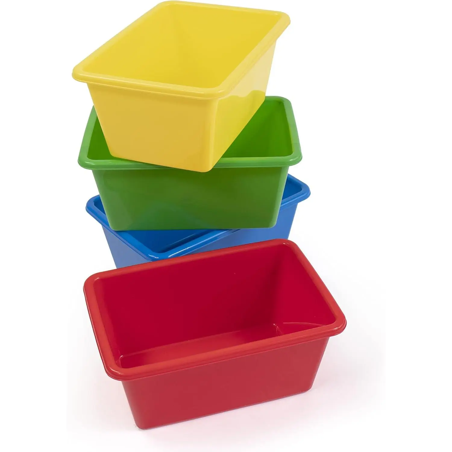 Toy Storage Bins for Kids, Set of 4, Primary Colors, Small - Sturdy, Colorful Plastic Storage Bins for Classroom, Playroom, Nursery, and More - Premium Toddlers Toy Organizer Binsfidget toys