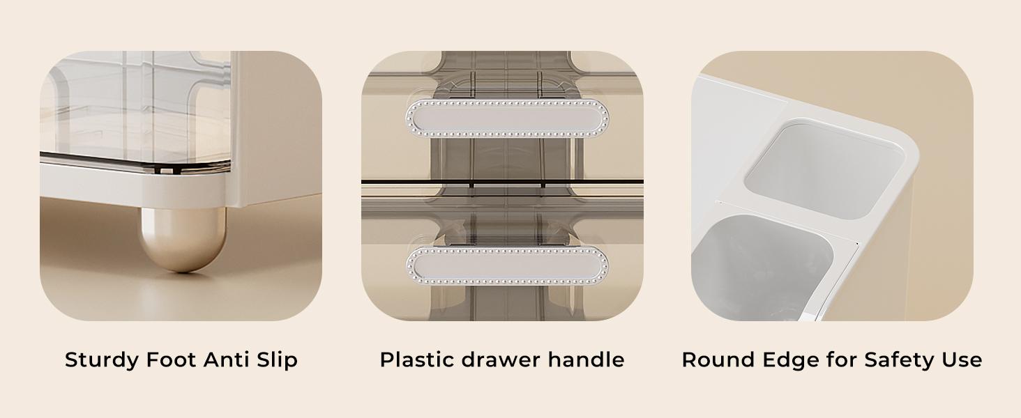 Makeup Organizer for Vanity with 2 Large Drawers, Cosmetic Display Case with Brush Holders, Easy to Storage for Bathroom Countertop Skincare, Perfume, Pink