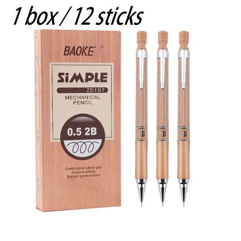 Student 2b Push-Button Mechanical Pencil, Ideal for Exam Bubble Sheets, Hand Drawing, General Use Automatic Pencil