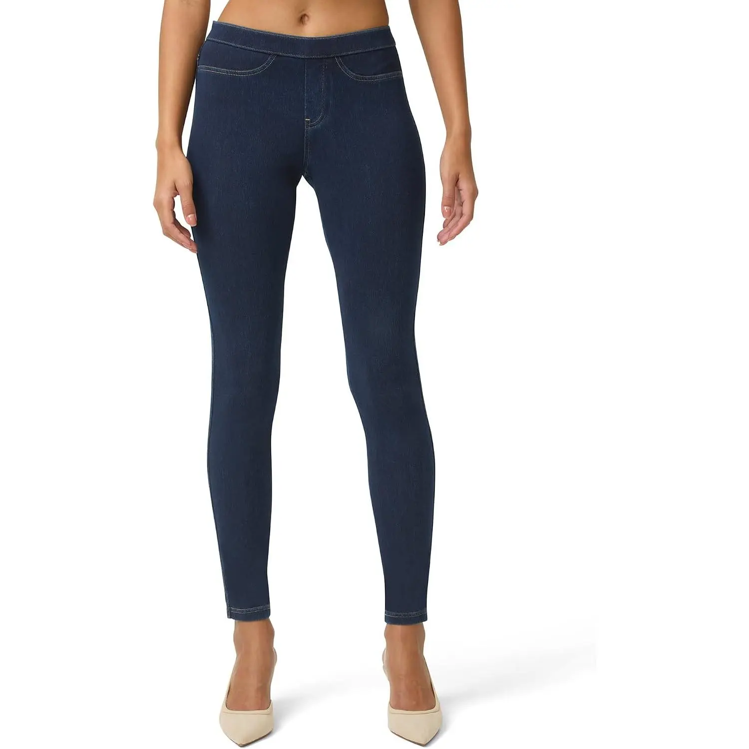 Women’s Classic Denim Leggings, Jeggings for Women with Real Back Pockets, High Waisted Stretch Jeans