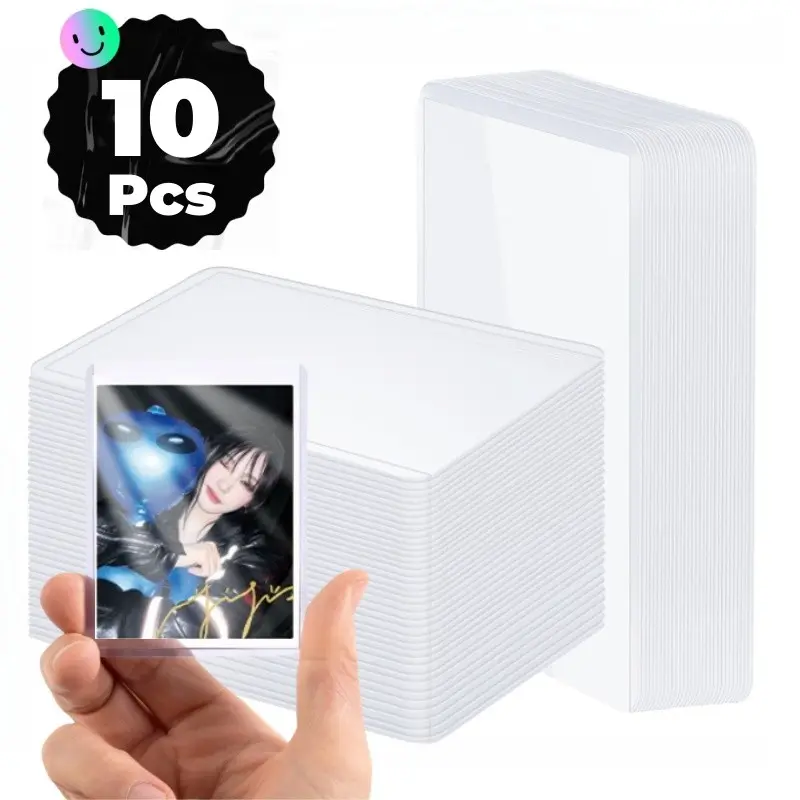 10Pcs Transparent photo album Korean Kpop Card Sleeve with Protective Film Clear Card Holder Idol Photo Game Card Cove