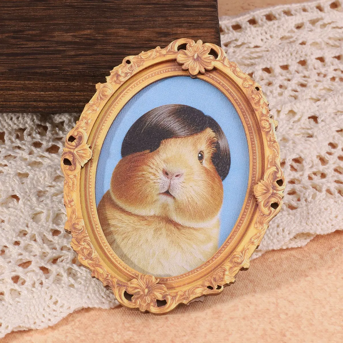 Funny Animal Hair Mouse Magnet, Creative Home Decor Refrigerator Magnet, Mini Oval Frame Magnet, Holiday Gift, Photo Magnet, Funny Refrigerator Magnet