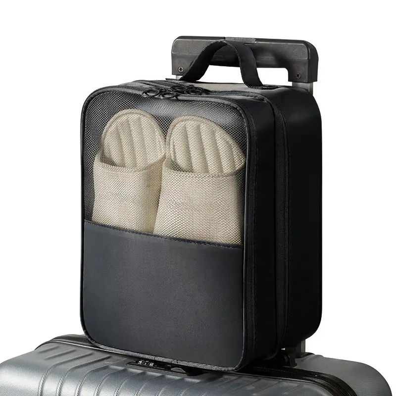 3-Layer Thick Twill Oxford Fabric Travel Shoe Storage Bag, Portable Shoe Organizer Pouch for Business Trips, Vacations, Gym Workouts and Outdoor Travel,Dustproof Wear Resistant Material, Convenient Hand Strap, Lightweight Waterproof Shoe Carry Case