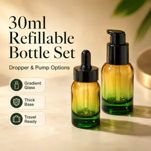 30ML Dropper Bottle, Gradient Glass, Ideal for Essential Oils and Cosmetics, Portable Travel Friendly, Single Pack