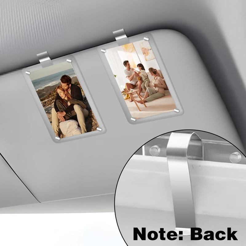 Personalized-Acrylic Car Sun Visor Photo Frame Clip, Wallet Photo Holder, Stylish Automotive Accessory, Unique Gift for Couples, Car Accessories