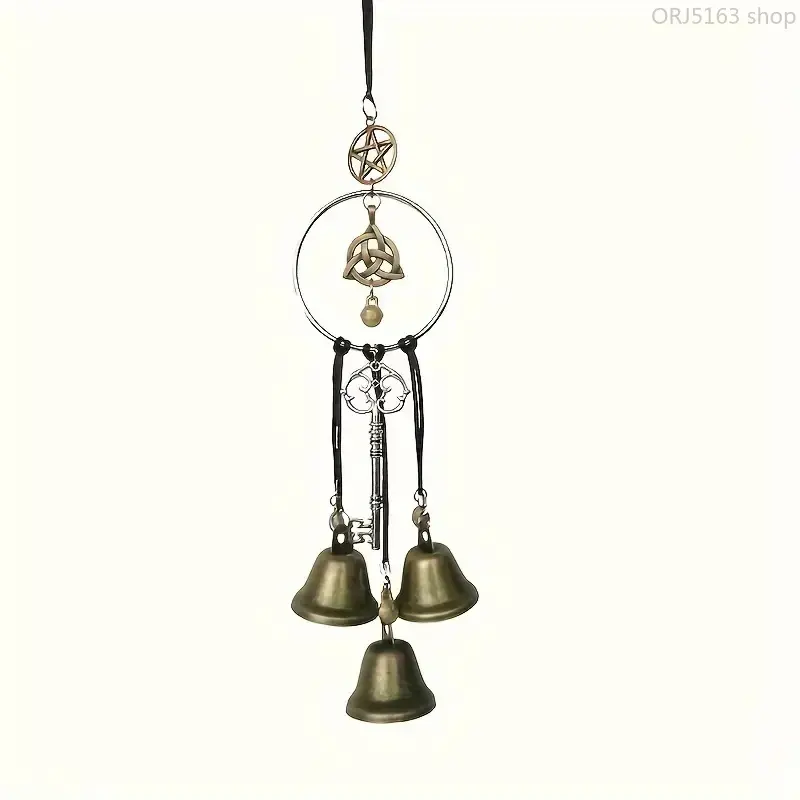 Handmade Iron Witch Bell Wind Chime, Sturdy Outdoor Hanging Ornament, Exquisite Home Decor with Clear Ringing Sound, Long-lasting Metal Craft,,Gothic,Halloween,DIY,Rose,Valentine,Charm