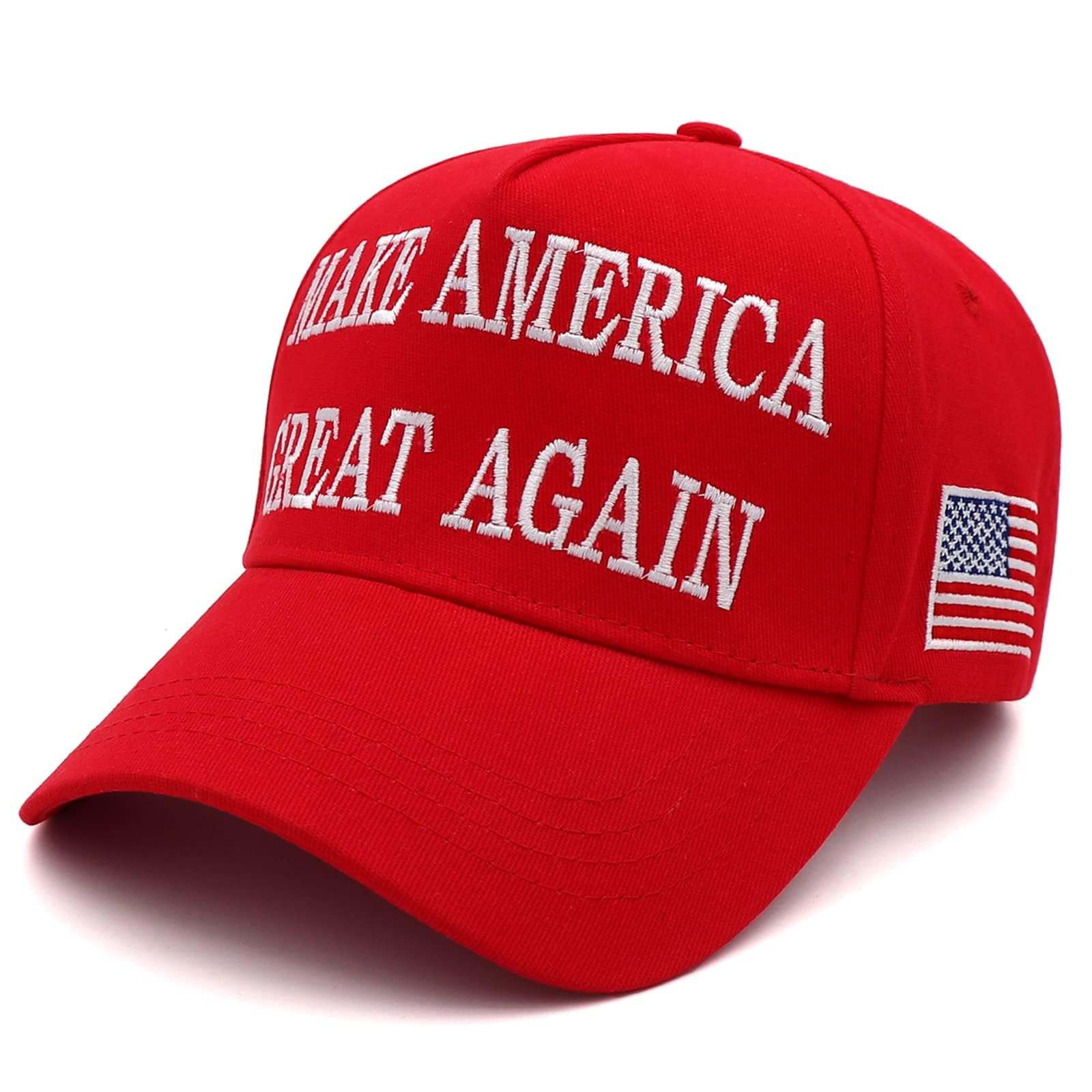 Red MAGA Hat - Embroidered Make America Great Again Baseball Cap with USA Flag, Adjustable Fit, Perfect for Keep America Great Events and Daily Wear