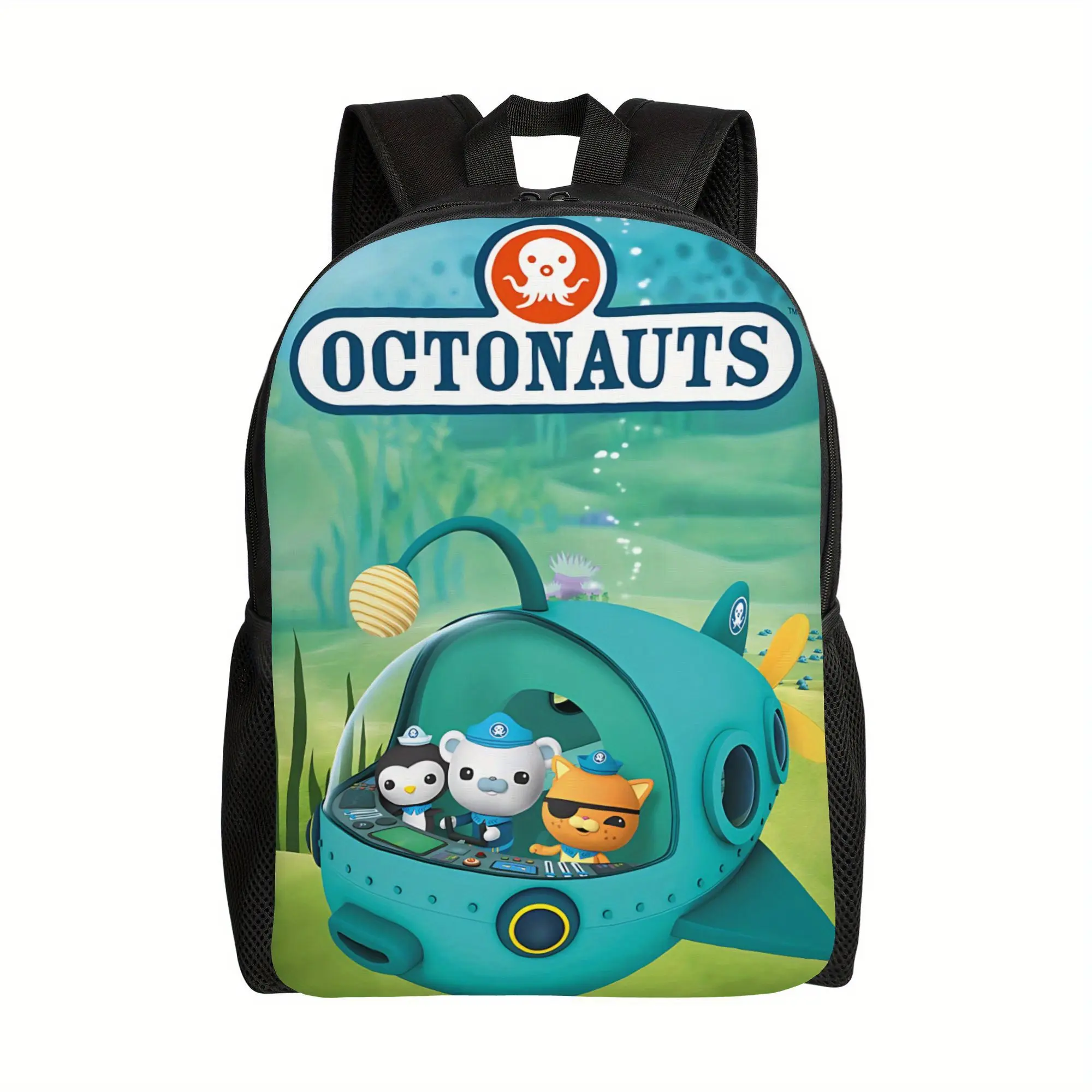 Octonauts Gup-A Submarine Crew Print Backpack - 600D Oxford 15in Laptop Bookbag for Toddlers, Cute Preschool Travel Daypack Gift